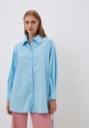 Рубашка Moona Store. Цвет: голубой