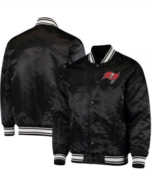 Мужская черная атласная университетская куртка tampa bay buccaneers locker room full-snap , черный Starter