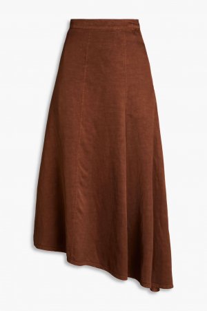 Асимметричная юбка миди из шантунга , коричневый Jil Sander