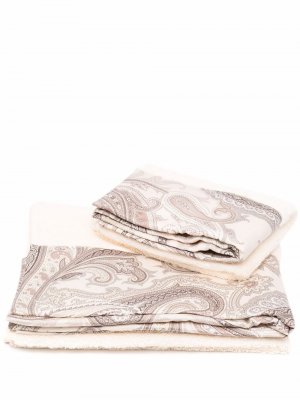 Paisley-print bath towels ETRO HOME. Цвет: бежевый