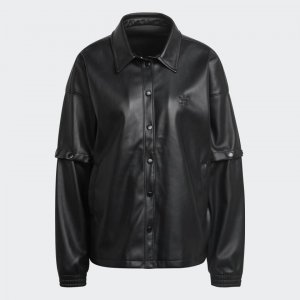 Куртка Always Original Faux Leather Track, черный Adidas