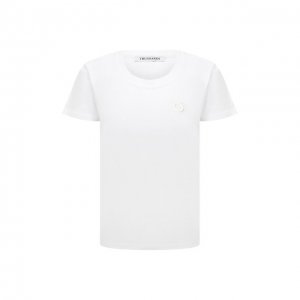 Хлопковая футболка Trussardi. Цвет: белый