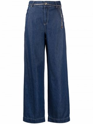 Широкие джинсы с завышенной талией LIU JO. Цвет: синий