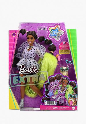 Кукла Barbie Экстра с переплетенными резинками хвостиками. Цвет: разноцветный