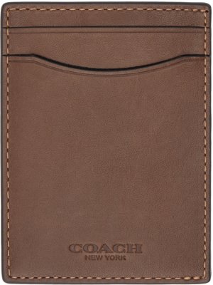 Коричневый держатель для карт с зажимом денег Coach 1941