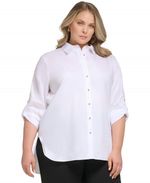 Рубашка больших размеров на пуговицах спереди , белый Calvin Klein