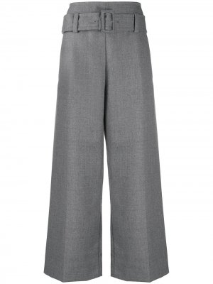 Расклешенные брюки с завышенной талией и поясом Marni. Цвет: серый