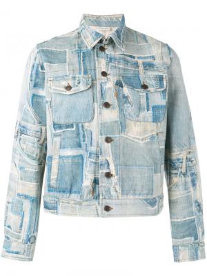 Джинсовая куртка со вставками Dries Van Noten. Цвет: синий