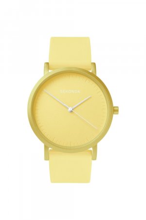 Алюминиевые классические аналоговые кварцевые часы Palette - 40551 , желтый Sekonda