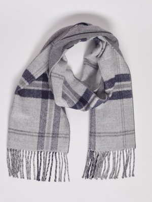 Тёплый тканевый шарф zolla. Цвет: серый