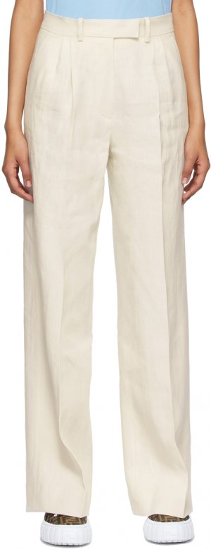 Льняные брюки Off-White Fendi