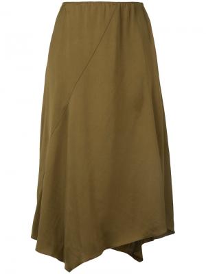 Асимметричная юбка с завышенной талией Cyclas. Цвет: зелёный