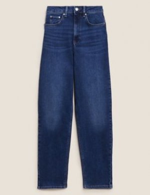 Зауженные джинсы свободного кроя с высокой талией, Marks&Spencer Marks & Spencer. Цвет: индиго