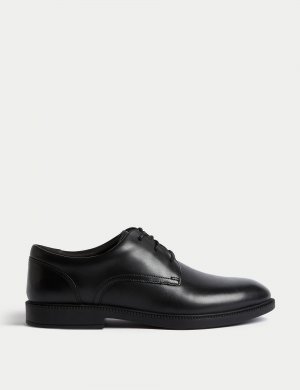 Детские кожаные школьные туфли на шнуровке (размер 2½–9) , черный Marks & Spencer