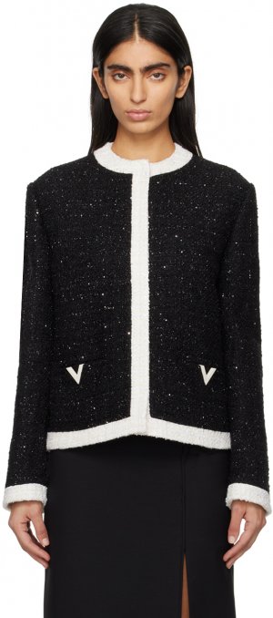 Черная куртка металлик Valentino