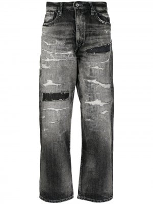 Широкие джинсы с эффектом потертости Neighborhood. Цвет: черный