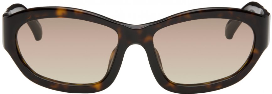 Коричневые солнцезащитные очки Linda Farrow Edition Goggle , цвет Dark t-shell/Brown/Yellow Dries Van Noten