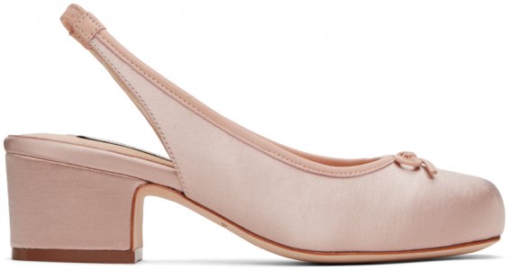 SSENSE Эксклюзивные розовые туфли на каблуке с открытой пяткой пятке 45 Sandy Liang