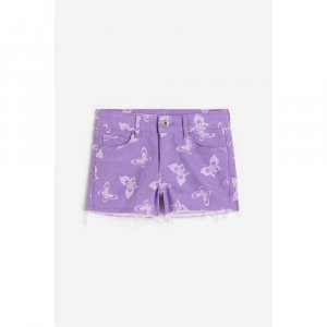 Джинсовые шорты HM Фиолетовая бабочка H&M