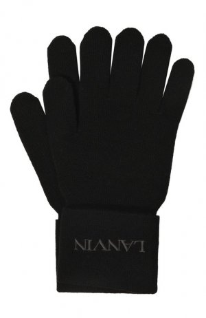 Шерстяные перчатки Lanvin. Цвет: чёрный