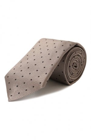 Шелковый галстук Brunello Cucinelli. Цвет: бежевый