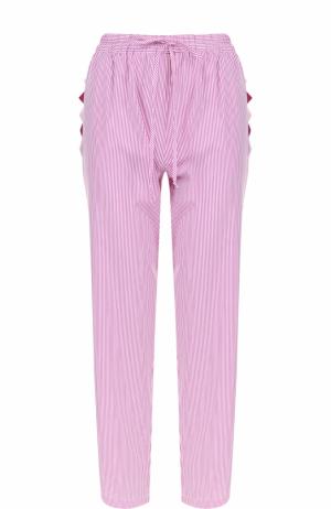 Укороченные брюки в полоску с эластичным поясом Blugirl. Цвет: фиолетовый