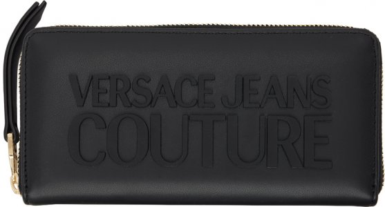 Черный бумажник с логотипом Institutional Versace Jeans Couture