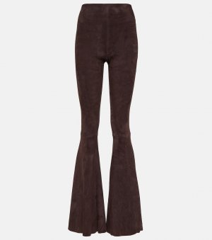 Замшевые расклешенные брюки cherilyn с высокой посадкой Stouls, коричневый STOULS
