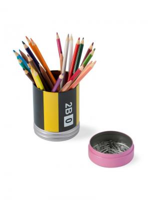 Настольный пенал Crayon Balvi. Цвет: черный, лиловый, светло-желтый