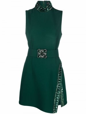 Платье с поясом и кристаллами Andrew Gn. Цвет: зеленый