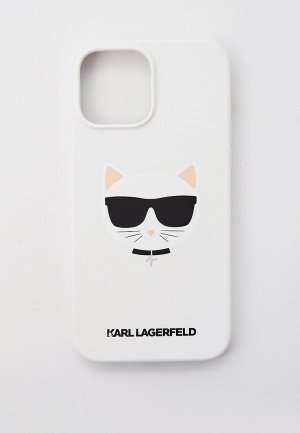 Чехол для iPhone Karl Lagerfeld 13 Pro Max Liquid silicone Choupette Hard White. Цвет: белый