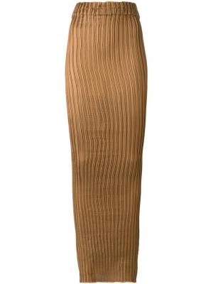 Длинная плиссированная юбка Iris Van Herpen. Цвет: коричневый