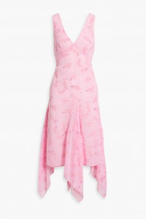 Платье миди из блестящего флокированного жоржета , розовый Anna Sui