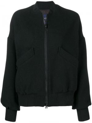 Куртка-бомбер кроя оверсайз Yohji Yamamoto. Цвет: черный