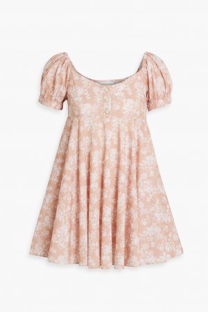Платье мини Dina из хлопкового поплина с цветочным принтом , персиковый CAROLINE CONSTAS