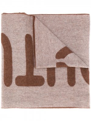 Шарф с логотипом Semicouture. Цвет: коричневый