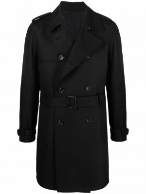 Двубортное пальто с поясом Reveres 1949. Цвет: черный