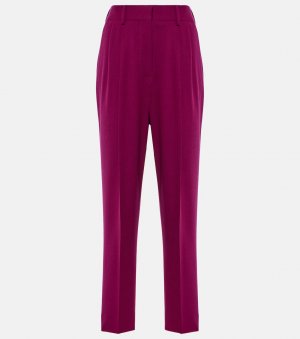 Прямые брюки banker из натуральной шерсти с высокой посадкой , фиолетовый Blazé Milano