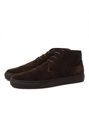 Замшевые ботинки Corneliani. Цвет: коричневый