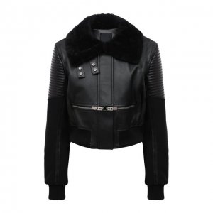 Кожаная куртка Givenchy. Цвет: чёрный