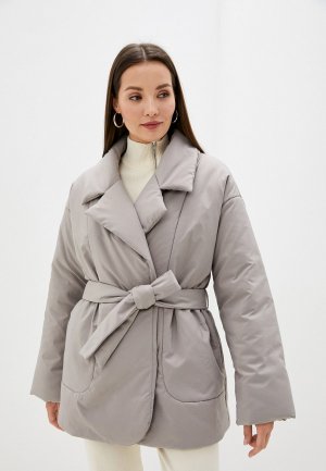 Куртка утепленная Vera Nicco с поясом женская / демисезонная. Цвет: коричневый