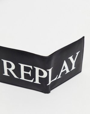 Бумажник с логотипом -Черный цвет Replay