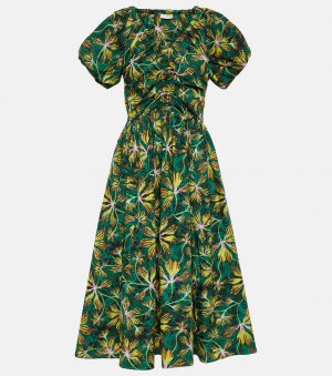 Платье миди cecile из хлопкового поплина с цветочным принтом , мультиколор Ulla Johnson