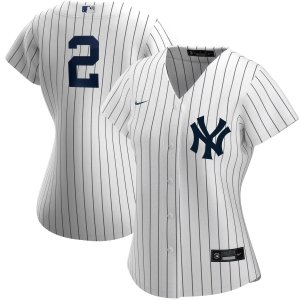 Женская домашняя футболка Derek Jeter белого/темно-синего цвета New York Yankees Home Replica Player Nike