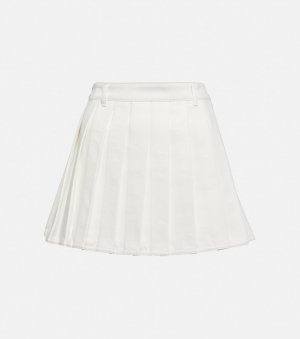 Мини-юбка из хлопкового денима с заниженной талией, белый Ferragamo