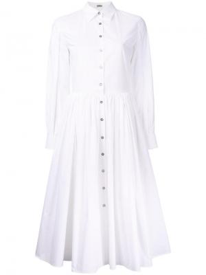 Расклешенное платье-рубашка Jourden. Цвет: белый