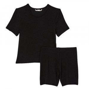 Комплект футболка и шорты в рубчик Victoria's Secret Modal, 2 предмета, черный Victoria's