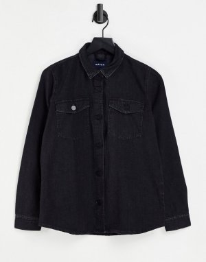 Джинсовая рубашка выбеленного черного цвета -Черный цвет Waven