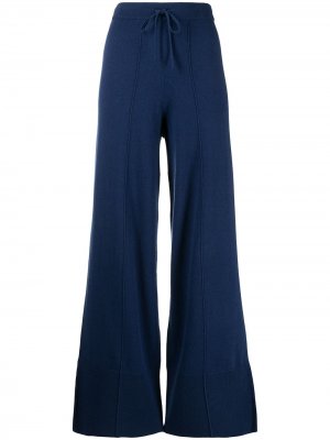 Кашемировые брюки с кулиской N.Peal. Цвет: синий