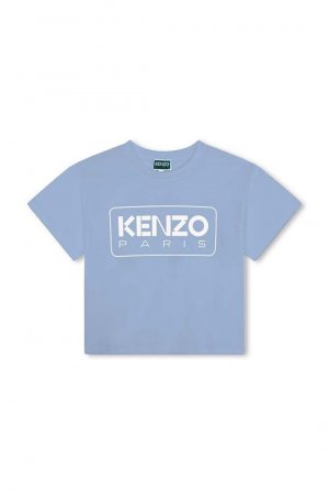 Kenzo kids Хлопковая детская футболка, синий